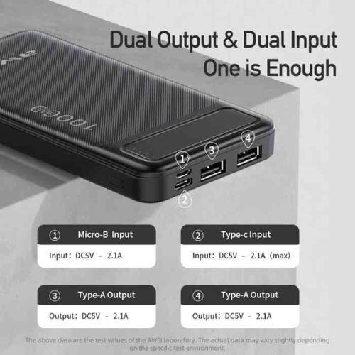 Awei P5K 10000mAh Power Bank Fast Charging (3)